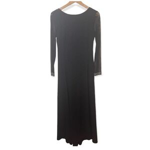 Donna‎ Morgan Nordstrom Mesh Sleeves sequin detail Black Dress